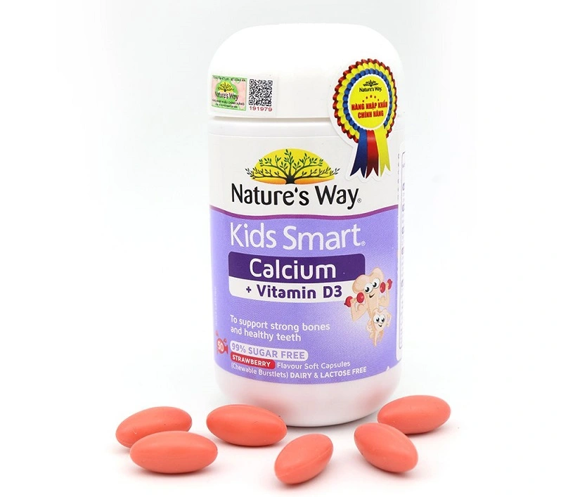 Nature's Way Kids Smart Calcium + Vitamin D3 Bursts - Hỗ trợ phát triển chiều cao