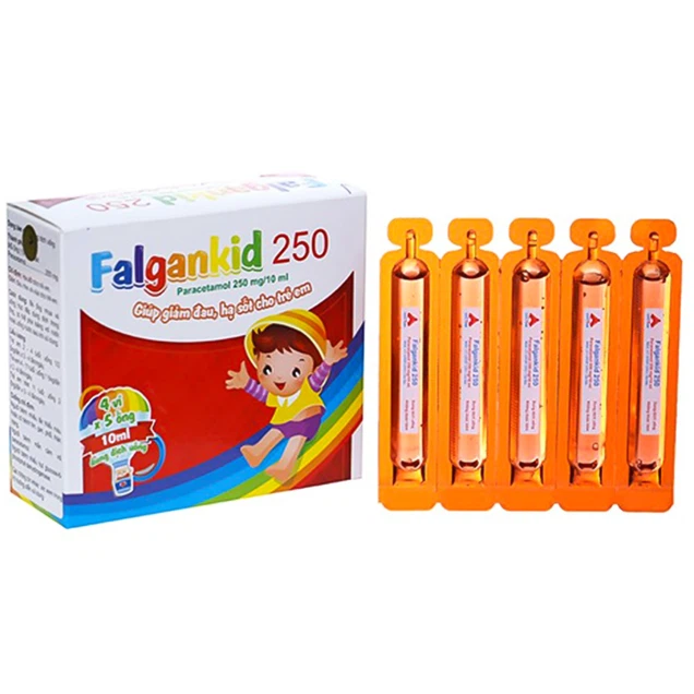 Thuốc Falgankid 250mg/10ml CPC1 Hà Nội giảm đau hạ sốt ở trẻ nhỏ (4 vỉ x 5 ống)