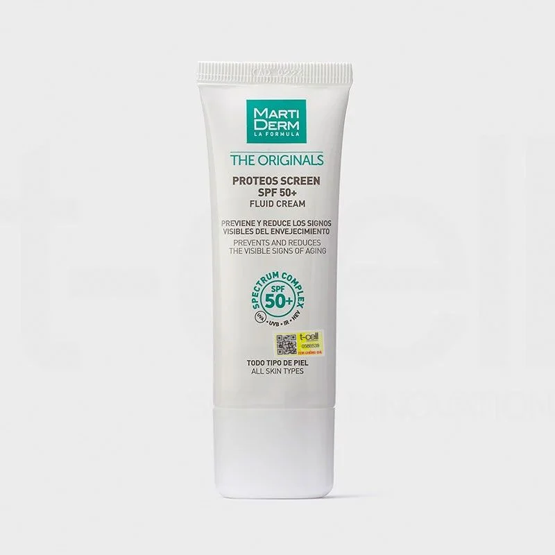 Kem Chống Nắng Phổ Rộng Toàn Diện Ngừa Lão Hóa, Phòng Chống Nám Quay Lại - MartiDerm The Originals Proteos Screen SPF50+ Fluid Cream