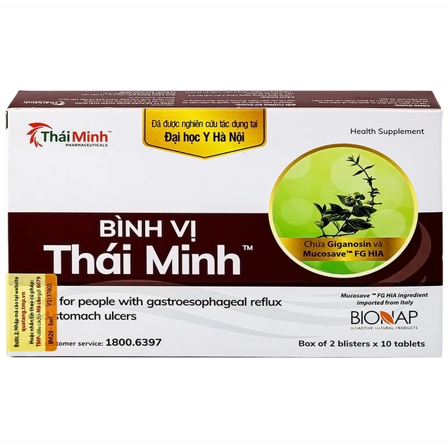 Viên uống Bình Vị Thái Minh hỗ trợ giảm acid dịch vị, giúp bảo vệ niêm mạc dạ dà