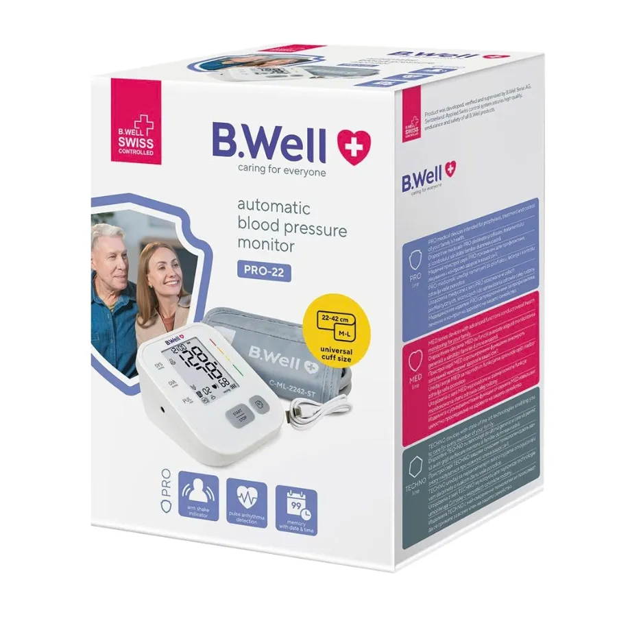 Máy đo huyết áp bắp tay B Well PRO22-Thụy Sĩ-Hộp 1cái