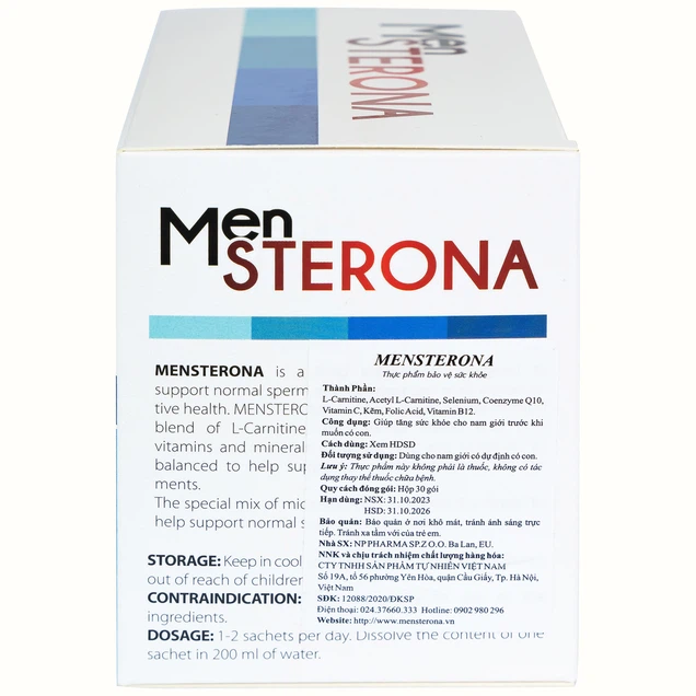 Bột hòa tan Men Sterona hỗ trợ tăng chất lượng tinh trùng (30 gói)