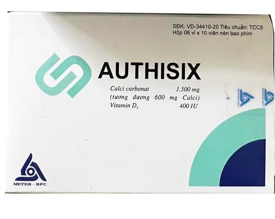 Thuốc Authisix Phòng Ngừa Và Điều Trị Và Thiếu Hụt Vitamin D Và Canxi (Hộp 6 Vĩ X 10 Viên)