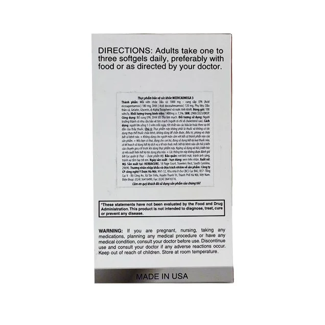 Medica Omega 3-DHA+EPA-Mỹ-Lọ 100viên