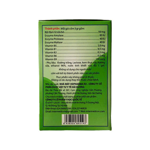 Cốm enzym Emedyc Amin bổ sung men tiêu hóa, vitamin hộp 20 gói x 3g