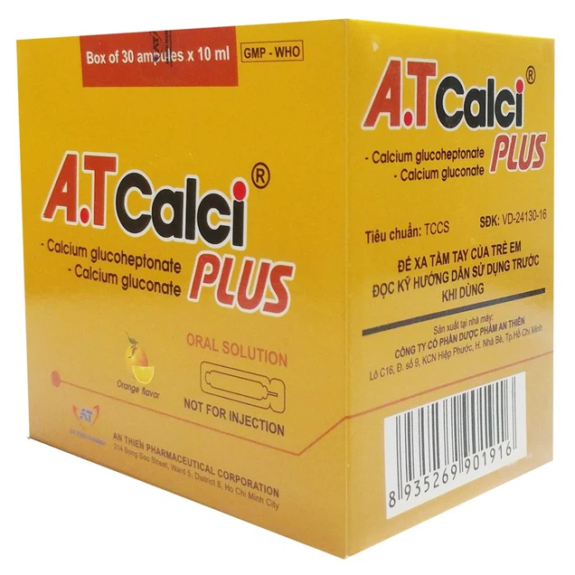 A.T Calci Plus-Calcium glucoheptonat 700mg-An Thiên-Hộp 30ống*10ml