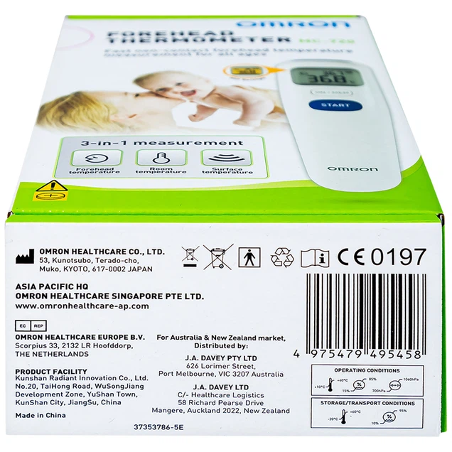 Nhiệt kế hồng ngoại đo trán Omron MC 720- Nhật bản