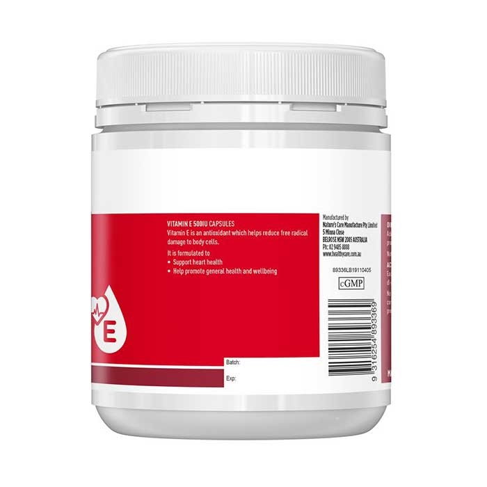 Viên uống Vitamin E Healthy Care 500IU của Úc 200 viên