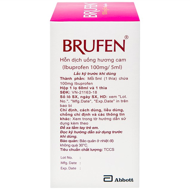 Hỗn dịch uống Brufen Abbott giảm đau, hạ sốt ở trẻ em (60ml)