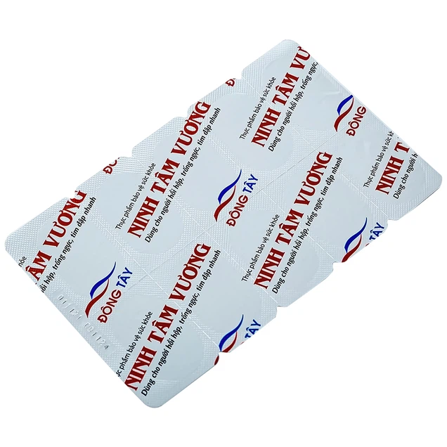 Viên uống Ninh Tâm Vương Hồng Bàng dùng cho người hồi hộp, trống ngực, tim đập nhanh (3 vỉ x 10 viên)