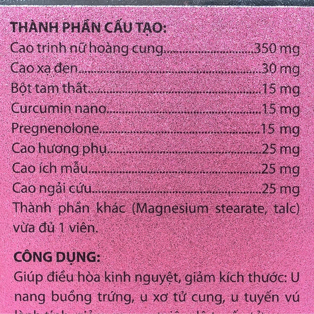 Viên uống An Phụ Khang An Châu hỗ trợ giảm nhẹ các triệu chứng liên quan đến u nang buồng trứng và u xơ tử cung (60 viên).