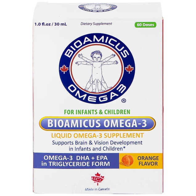 Dung dịch Bioamicus Omega-3 hỗ trợ tốt cho mắt và não