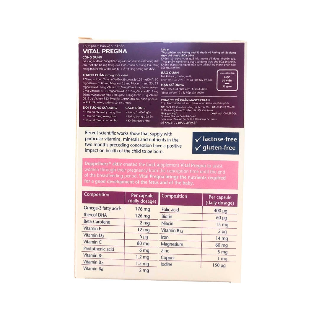 Vitamin bổ sung khoáng chất cho mẹ bầu Doppelherz Aktiv 
