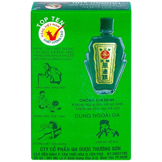 Dầu gió xanh Thiên Thảo điều trị cảm, ho, sổ mũi, nhứt đầu, say nắng
