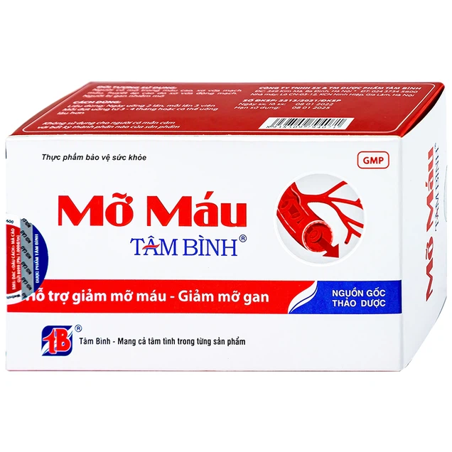 Viên uống Mỡ Máu Tâm Bình hỗ trợ giảm mỡ máu, giảm mỡ gan 