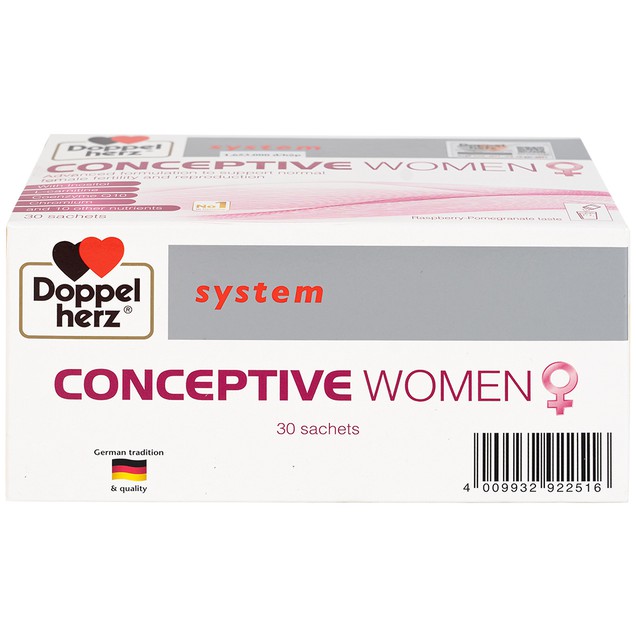 Doppelherz Conceptive Women 10g cung cấp vitamin và các khoáng chất cần thiết (30 gói)