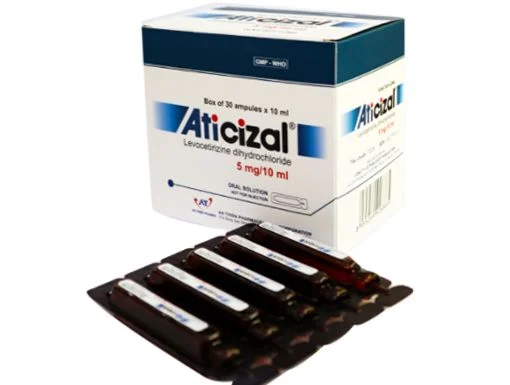 Dung dịch uống Aticizal 5mg/10ml An Thiên điều trị viêm mũi dị ứng, mày đay (30 ống x 10ml)