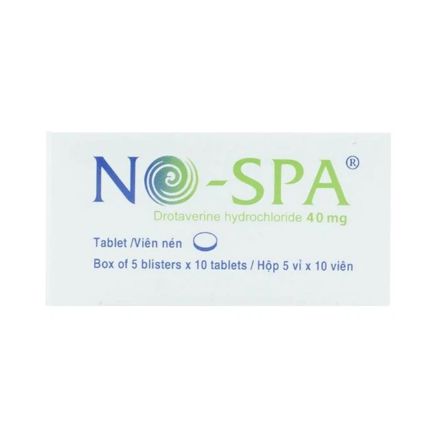 No Spa-Drotaverine HCl 40mg-Sanofi VN hộp 5vỉ *10viên chống co thắt cơ trơn đường tiêu hóa