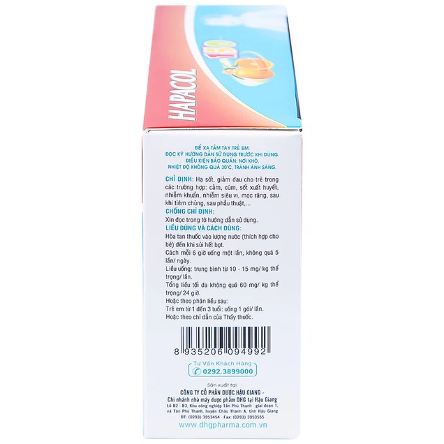 Bột Hapacol 150 DHG giảm đau, hạ sốt