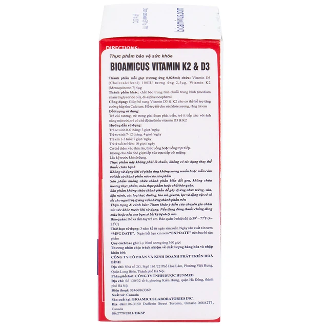 Dung dịch Biomicus For Infants And Children Vitamin K2 And D3