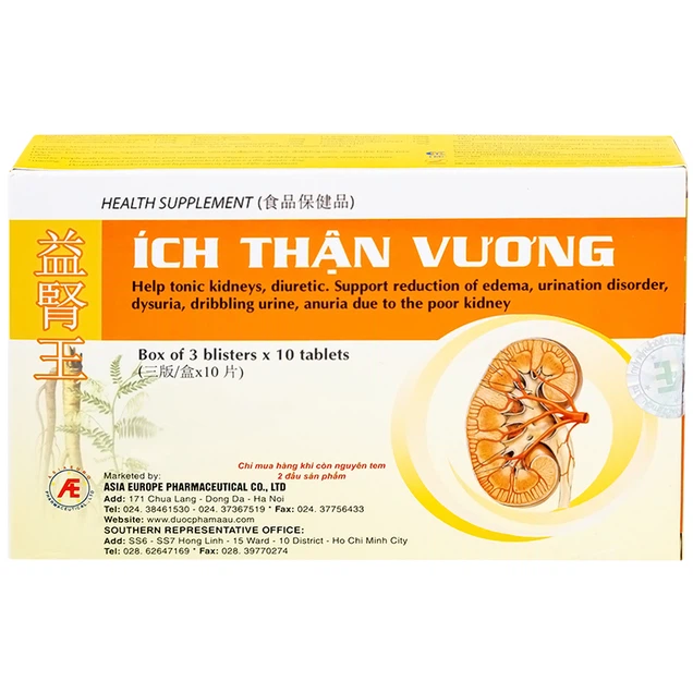 Viên uống Ích Thận Vương Á Âu bổ thận, lợi tiểu 