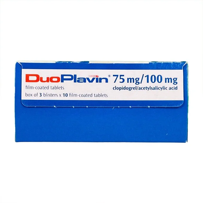 DuoPlavin-Clopidogrel 75mg/100mg-Sanofi-Hộp3vỉ*10viên  giảm nguy cơ đông máu, giảm xơ vữa huyết khối 