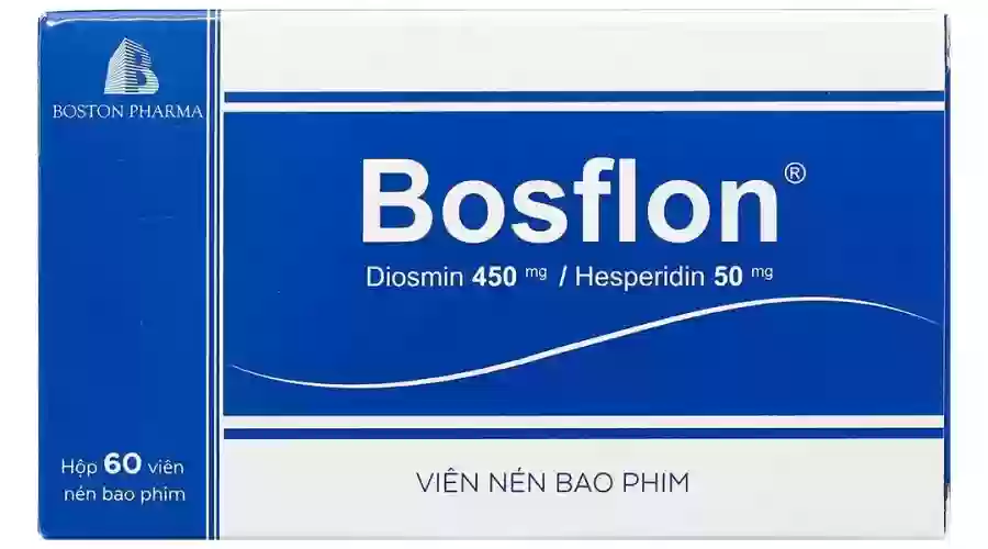 Bosflon điều trị các triệu chứng liên quan đến suy tĩnh mạch bạch huyết (4 vỉ x 15 viên)