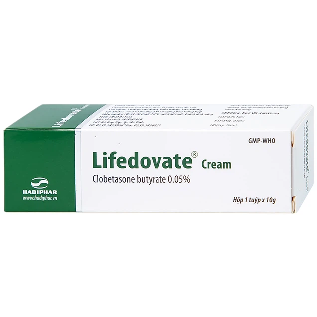 Kem bôi da Lifedovate Cream 0,05% Hadiphar điều trị các vết long eczema, viêm da