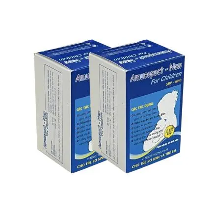 Thuốc bột Amucopect-New For Children Pharbaco hương cam giúp loãng đờm, tan đờm (10 gói x 1.5g)
