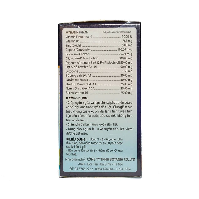 Viên uống BoniMen Botania điều trị bệnh phì đại tuyến tiền liệt 