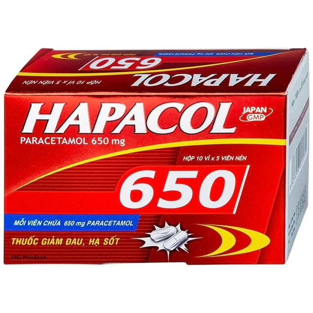 Thuốc Hapacol 650 DHG giảm đau, hạ sốt