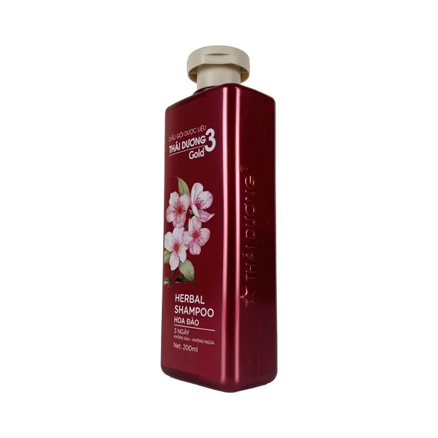 Dầu gội dược liệu Thái Dương 3 Gold hoa đào chai 200ml
