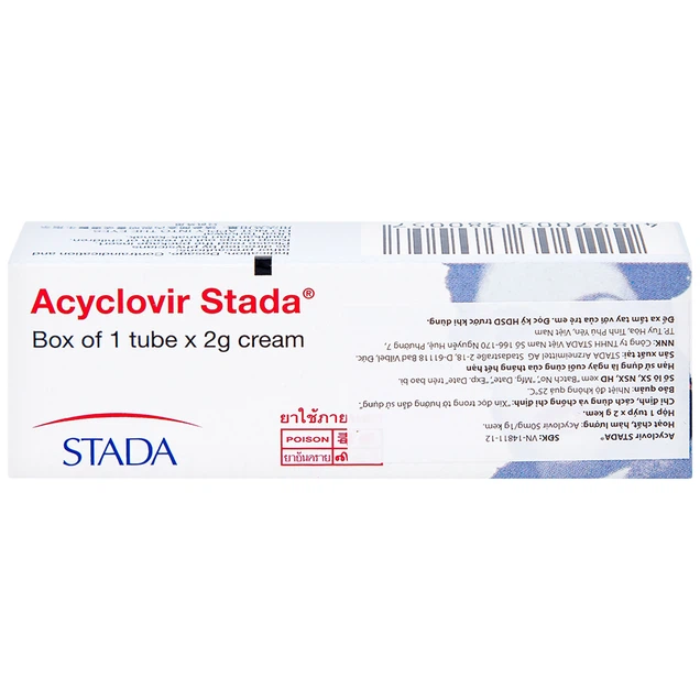 Kem bôi da Acyclovir Stada Cream điều trị nhiễm virus Herpes simplex