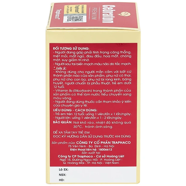 Viên uống Cebraton Premium Traphaco bổ sung vitamin cho não bộ, tăng tuần hoàn máu não (30 viên)