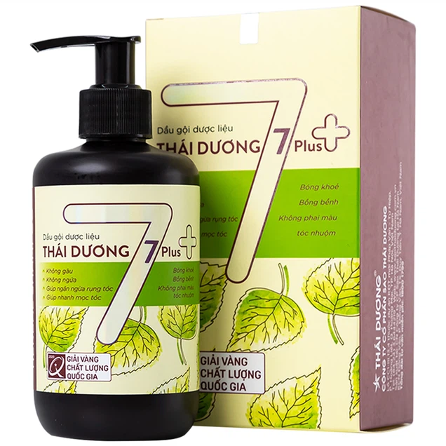 Dầu gội dược liệu Thái Dương 7 Plus không gàu, không ngứa, ngăn rụng tóc, giúp nhanh mọc tóc (250ml)