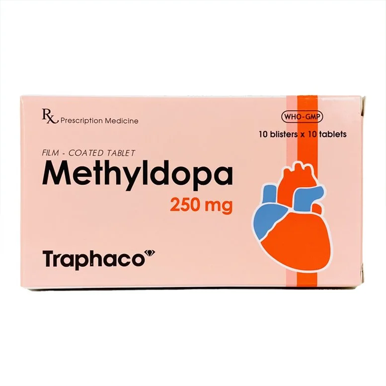 Viên nén Methyldopa 250 mg-Traphaco-hộp 10vỉ*10viên điều trị tăng huyết áp