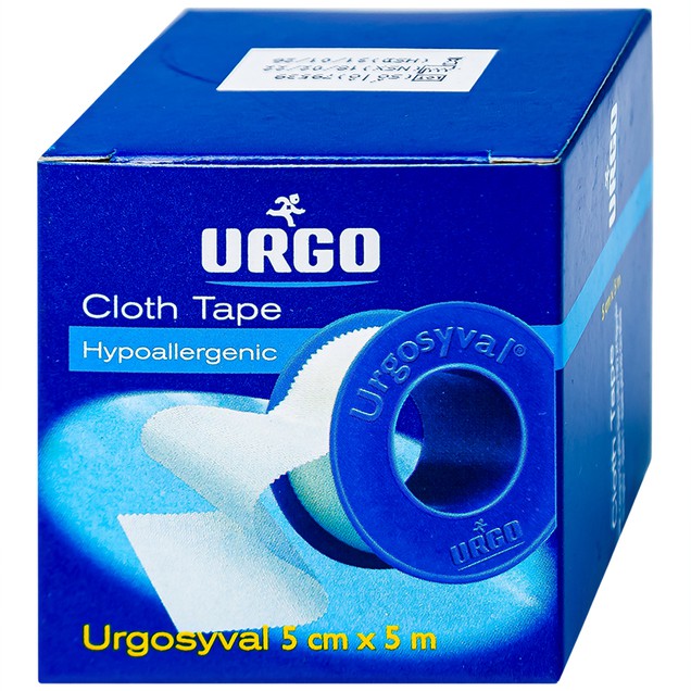 Băng keo lụa Urgo size 5cm x 5m băng các vết thương trong phẫu thuật, cố định thiết bị y tế
