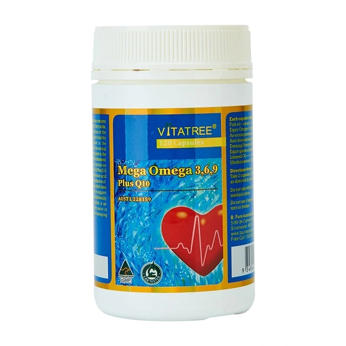Viên uống Vitatree Mega Omega 3,6,9 Plus Q10 hỗ trợ duy trì sức khỏe của hệ tim mạch (120 viên)