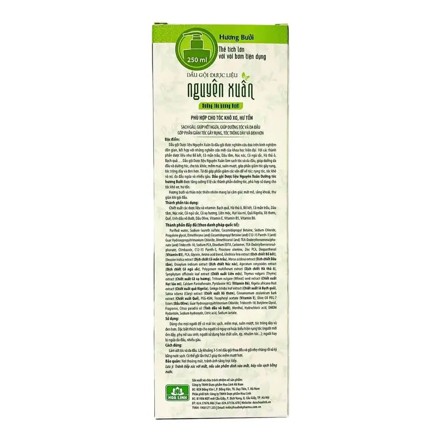 Dầu Gội Dược Liệu Nguyên Xuân Dưỡng Tóc Hương Bưởi 250ml