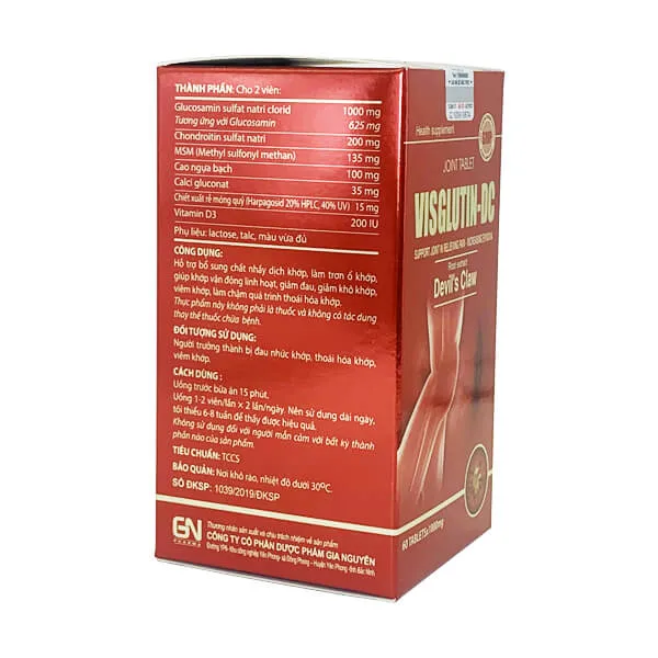 Visglutin-DC, hỗ trợ giảm đau, khô khớp và viêm khớp