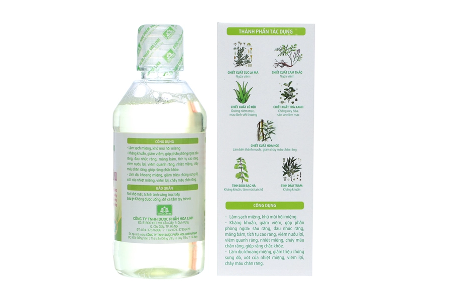 NƯỚC SÚC MIỆNG DƯỢC LIỆU NGỌC CHÂU HOA LINH 125ML - LÀM SẠCH KHỬ MÙI HÔI MIỆNG