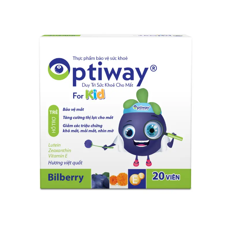 Optiway For Kid Optiway 5 vỉ x 4 viên – Hỗ trợ bảo vệ mắt, tăng cường thị lực