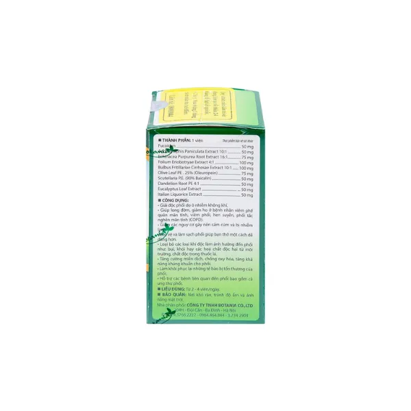 Viên uống BoniDetox Botania chống oxy hóa, hỗ trợ bảo vệ phổi