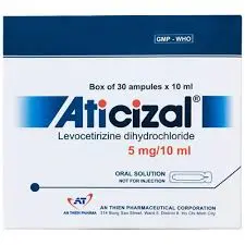 Dung dịch uống Aticizal 5mg/10ml An Thiên điều trị viêm mũi dị ứng, mày đay (30 ống x 10ml)