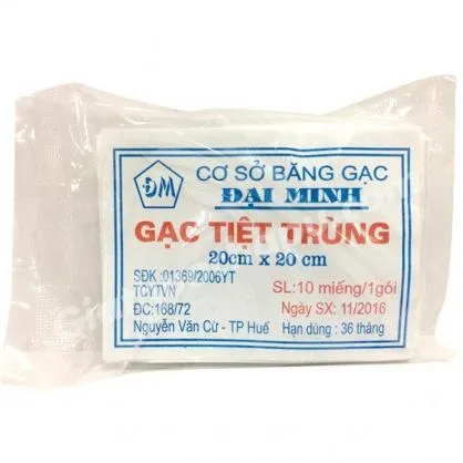 Gạc tiệt trùng Đại Minh gói 10 miếng 20 x 20cm