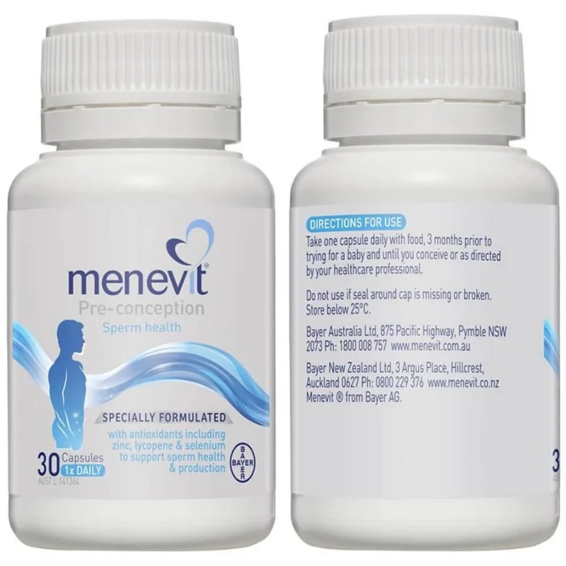 Viên uống cải thiện chất lượng tinh trùng ở Nam giới Menevit của Úc, hộp 30 viên