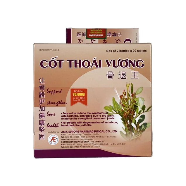 Combo Cốt Thoái Vương Á Âu hỗ trợ giảm triệu chứng viêm thoái hóa khớp ( Bộ 2 lọ 90 viên+kèm Hộp 30 viên)