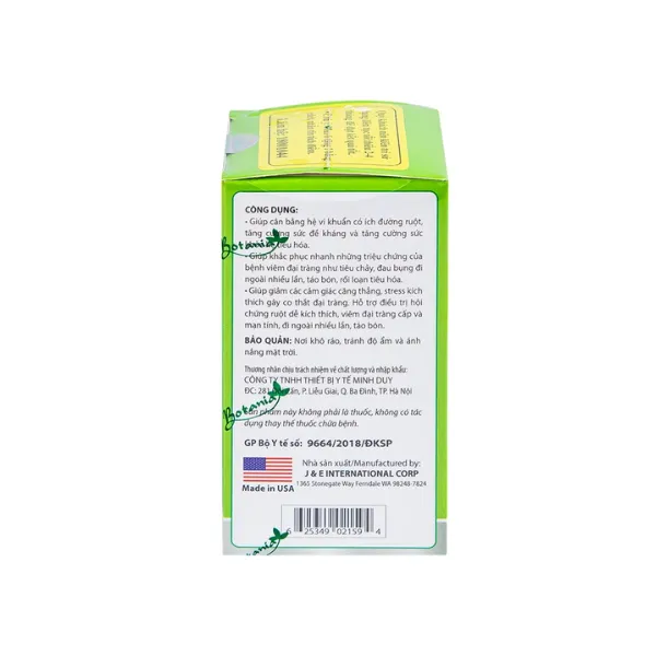 Viên uống BoniBaio Botania giúp cân bằng hệ vi khuẩn có ích đường ruột