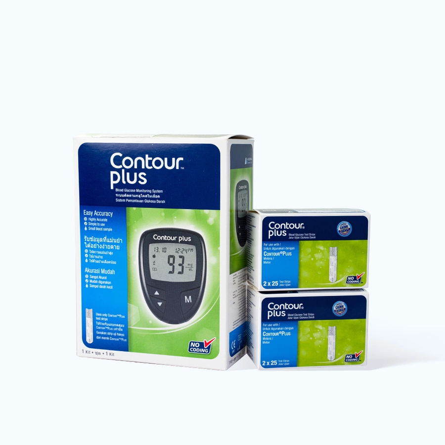 Que Thử Đường Huyết Contour Plus ( Hộp 50que) 