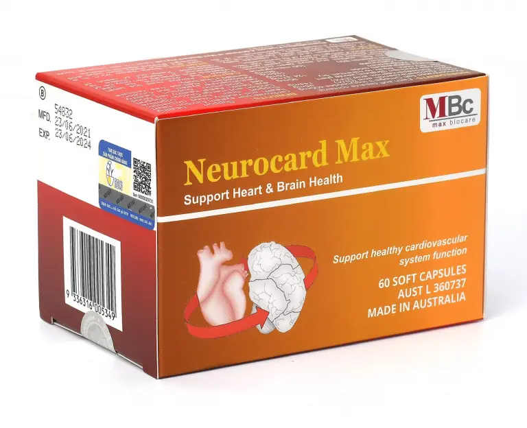 Viên uống Neurocard Max Luca Pharma hỗ trợ chức năng hệ tim mạch, tuần hoàn máu